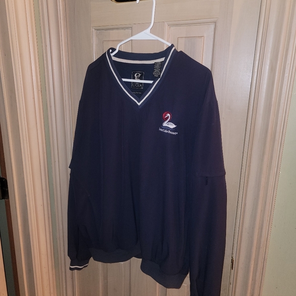 Mens Sz L Gear Flex Action Swan Lake Resort Lined Sweatshirt Navy - Picture 6 of 11